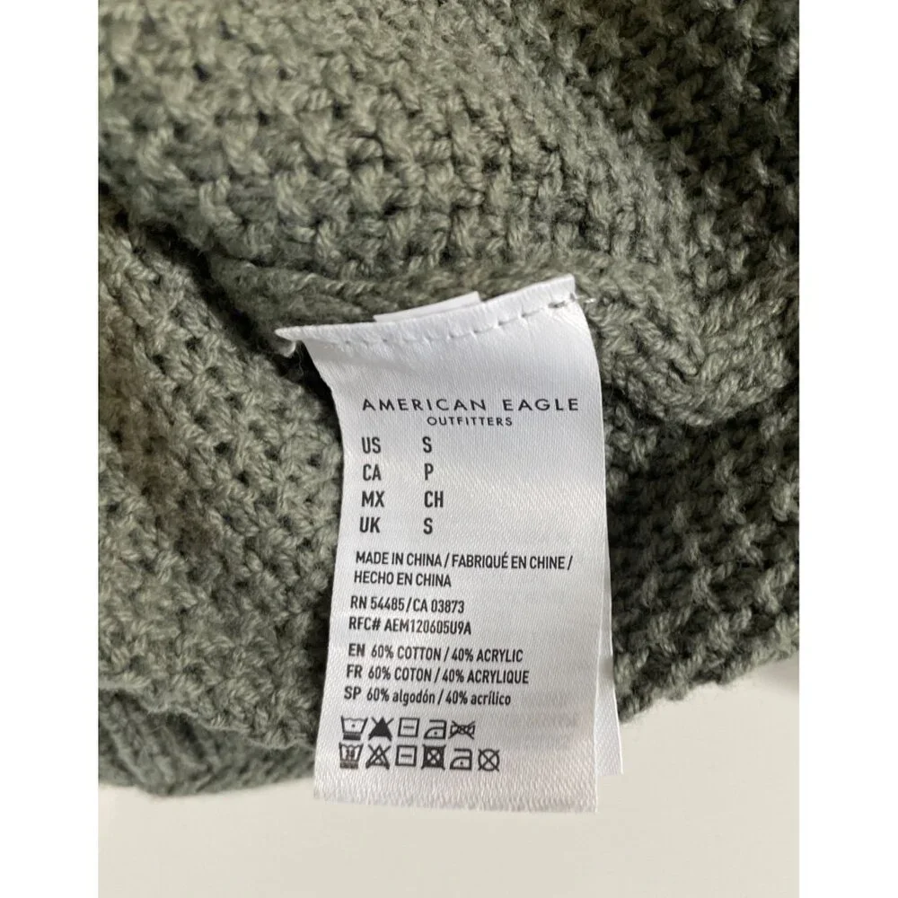 American Eagle Outfitters Womens Sage Green Knit Henley Sweater Size Small - Picture 6 of 7
